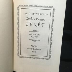 HC 1942 Selected Works of Stephen Vincent Benet vol 1